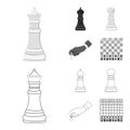 Vector design of checkmate and thin symbol. Collection of checkmate and target stock vector illustration. Royalty Free Stock Photo