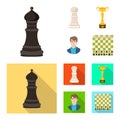 Vector design of checkmate and thin symbol. Collection of checkmate and target stock vector illustration. Royalty Free Stock Photo