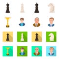 Vector design of checkmate and thin icon. Set of checkmate and target stock symbol for web. Royalty Free Stock Photo