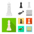 Vector design of checkmate and thin icon. Set of checkmate and target stock symbol for web. Royalty Free Stock Photo