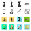 Vector design of checkmate and thin icon. Set of checkmate and target stock symbol for web. Royalty Free Stock Photo