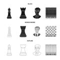 Vector design of checkmate and thin icon. Set of checkmate and target stock symbol for web. Royalty Free Stock Photo