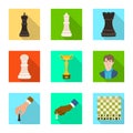 Vector design of checkmate and thin icon. Set of checkmate and target stock vector illustration. Royalty Free Stock Photo