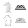 Vector design of checkmate and thin icon. Set of checkmate and target stock symbol for web. Royalty Free Stock Photo