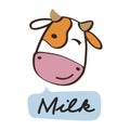 Vector illustration of the cheerful cow