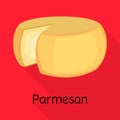 Vector illustration of cheese and parmesan sign. Web element of cheese and slice vector icon for stock.