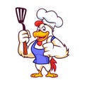 Chef Chicken Holding Sepatula Version Royalty Free Stock Photo