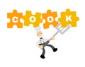 restaurant chef cook word orange puzzle spatula cartoon doodle flat design vector illustration