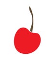 Simple vector illustration cherries, logo or sticker, for children drawing of fruit, red berry