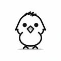 Cute Chick Illustration In Simple Line Style Royalty Free Stock Photo