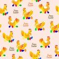 Vector illustration of chicken pattern on light background
