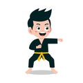 Vector illustration of a child doing pencak silat exercise