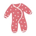 Vector illustration of a children costume with pink hearts. Royalty Free Stock Photo