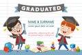 Vector Illustration Of Children Diploma