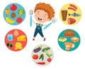 Vector Illustration Of Children Food Concept