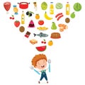 Vector Illustration Of Children Food Concept