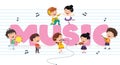 Vector Illustration Of Children Music Background