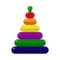 Children`s colorful pyramid, wooden retro toy