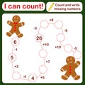 Vector illustration of a children`s math game on the topic I can count. Mathematical examples for addition Royalty Free Stock Photo