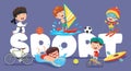 Vector Illustration Of Children Sport Background