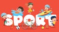 Vector Illustration Of Children Sport Background