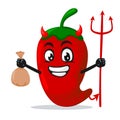 vector illustration of chilli mascot or character