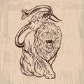 Vector illustration of chimera made in hand drawn style.