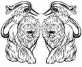 Vector illustration of chimera made in hand drawn style. Royalty Free Stock Photo