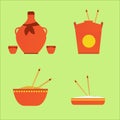 Vector Illustration of chinase food and drink.