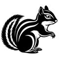 Vector Illustration of Chipmunk Silhouette and Unique Design Royalty Free Stock Photo