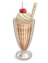 Vector illustration of Chocolate Milkshake Royalty Free Stock Photo