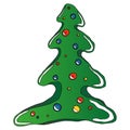 Christmas tree. Vector illustration Christmas balls. Christmas tree decoration Royalty Free Stock Photo