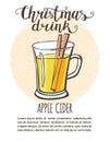 Vector illustration with Christmas drink apple cider Royalty Free Stock Photo