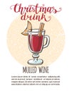 Vector illustration with Christmas drink Mulled wine