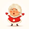 Vector illustration of Christmas Mrs.Claus. Royalty Free Stock Photo