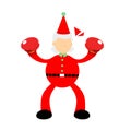Vector illustration christmas red santa claus ready to fight flat design cartoon style