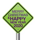 Vector illustration of christmas road sign Royalty Free Stock Photo
