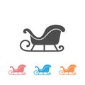 Vector Illustration of a Christmas Sleigh Icon Set flat style