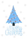 Merry Christmas greeting card vector