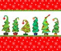 Option cards, covers, labels.Vector illustration of a Christmas tree.