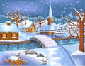 Christmas villages covered by snow Royalty Free Stock Photo