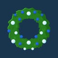 Vector illustration of christmas wreath concept. New Year. Merry Christmas.