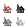 Vector design of church and catholic icon. Collection of church and easter stock symbol for web. Royalty Free Stock Photo