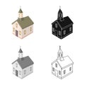 Vector illustration of church and christian icon. Set of church and steeple stock vector illustration.