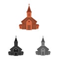 Vector design of church and orthodox sign. Collection of church and bible vector icon for stock.