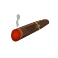 Vector illustration of a cigar. Cartoon style.