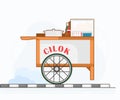 Cilok cart vector illustration. A traditional indonesian street food