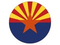 Circle Flag of USA State of Arizona Royalty Free Stock Photo