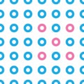 Circle pattern. Vector illustration of circles and zeroes seamless pattern. Noughts and crosses background