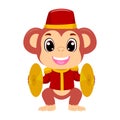 Vector Illustration of a Circus Monkey playing Cymbals